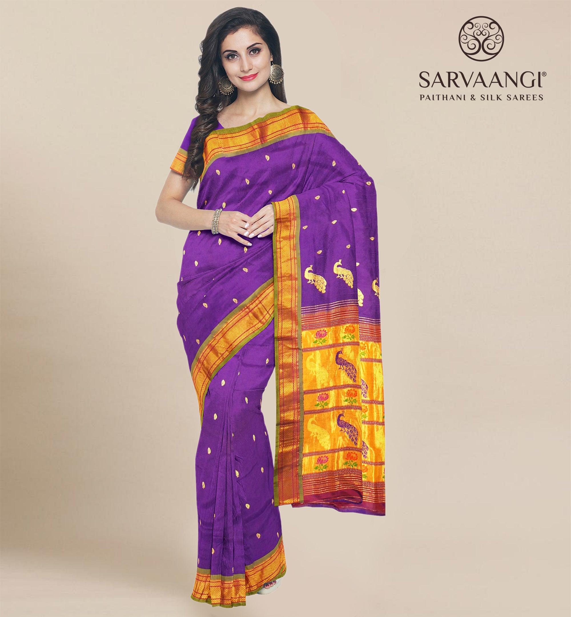 Pure Silk Paithani In Purple