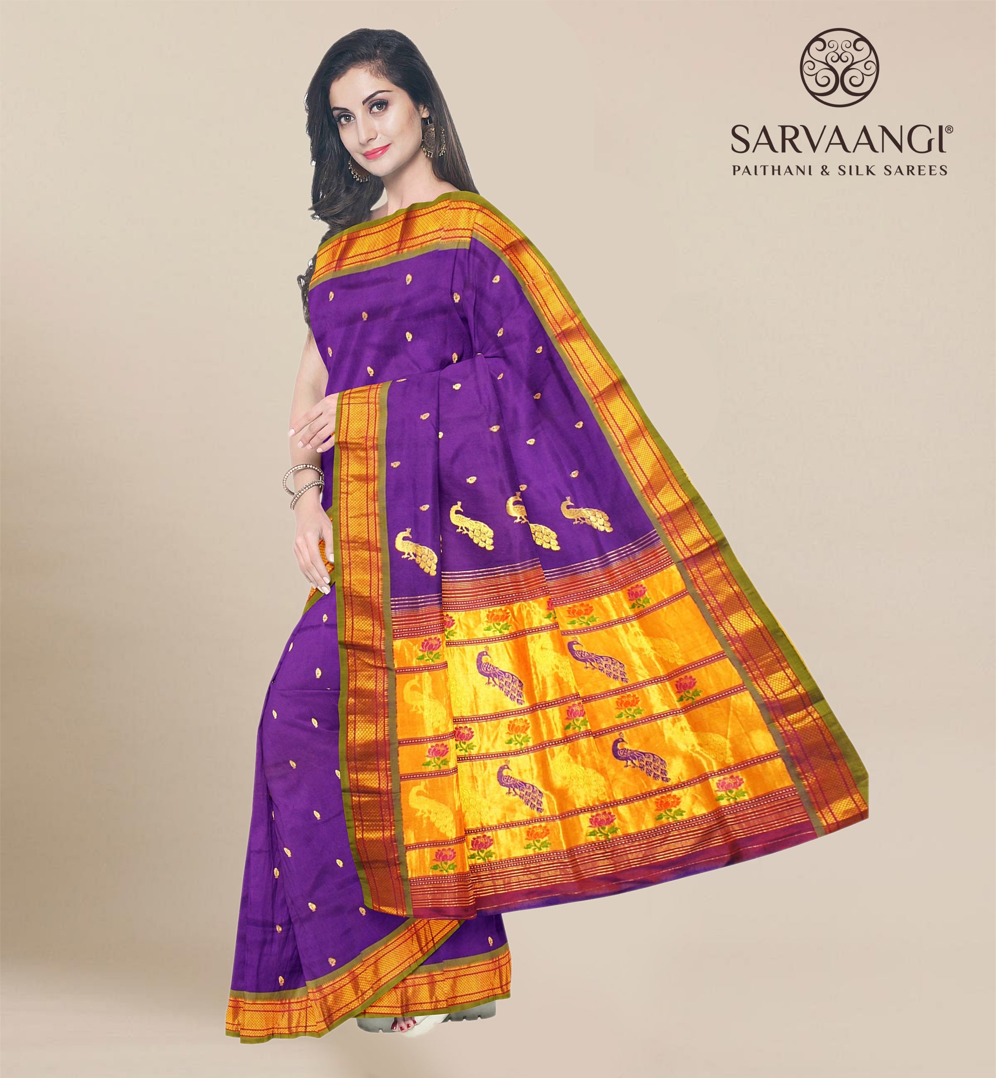 Pure Silk Paithani In Purple