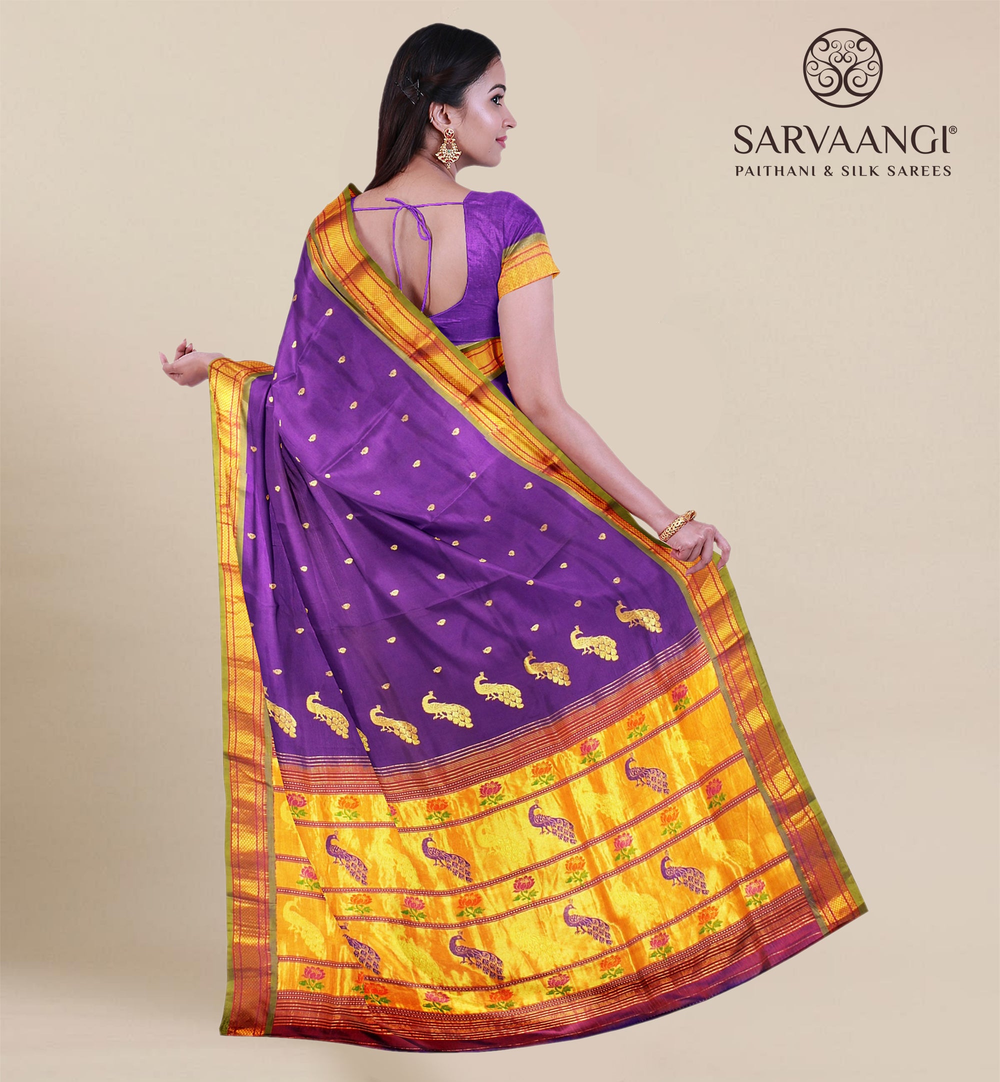 Pure Silk Paithani In Purple