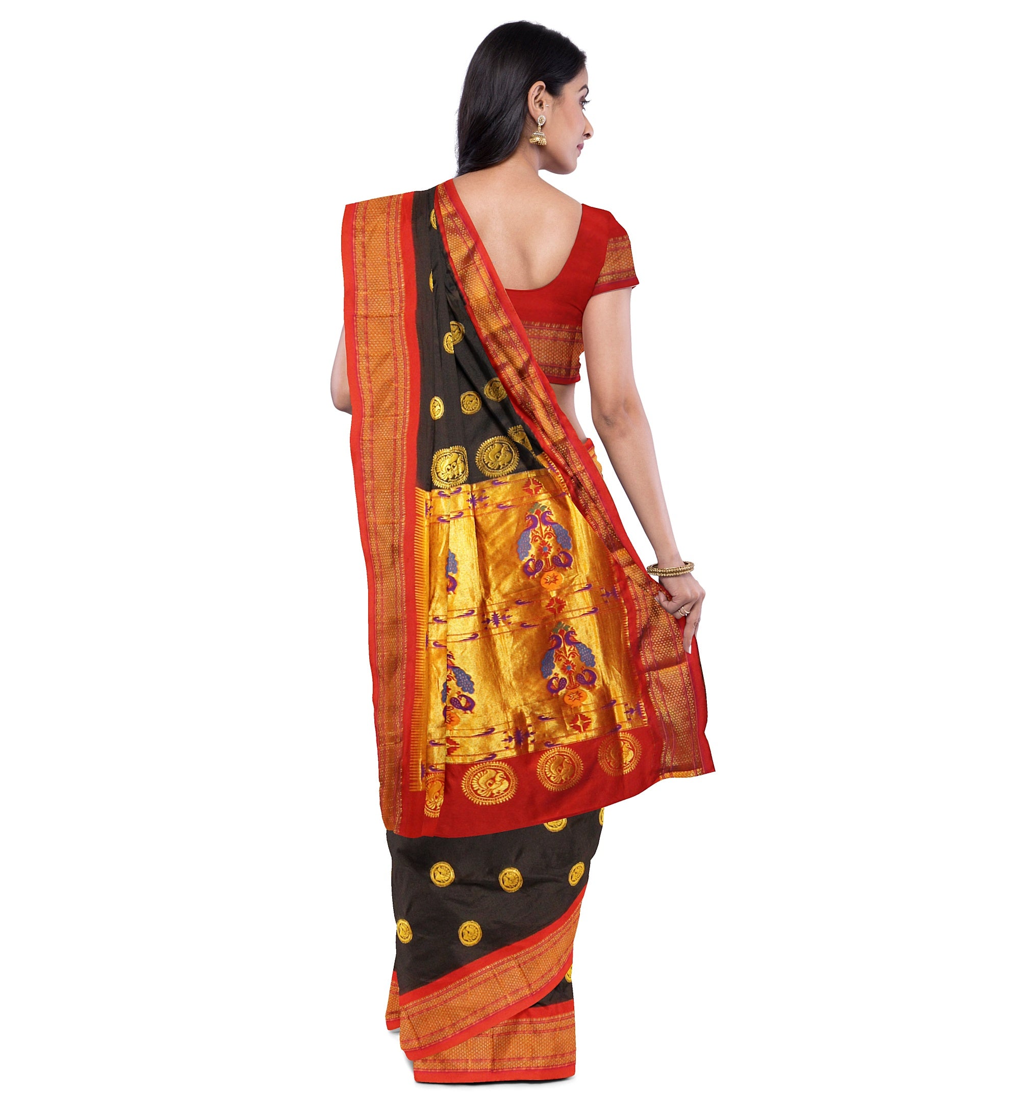 Pure Silk Paithani In Black