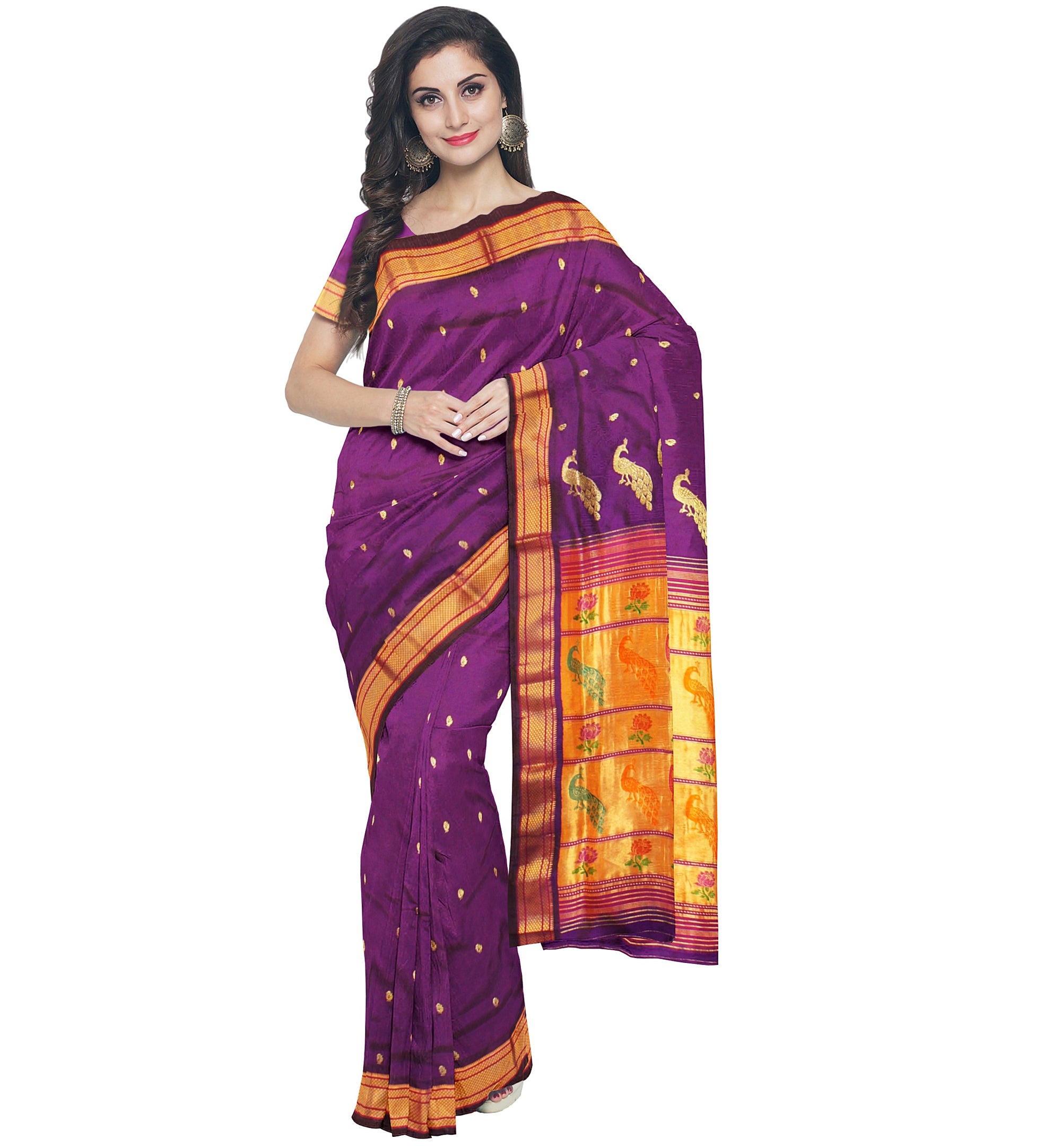 Pure Silk Paithani In Purple