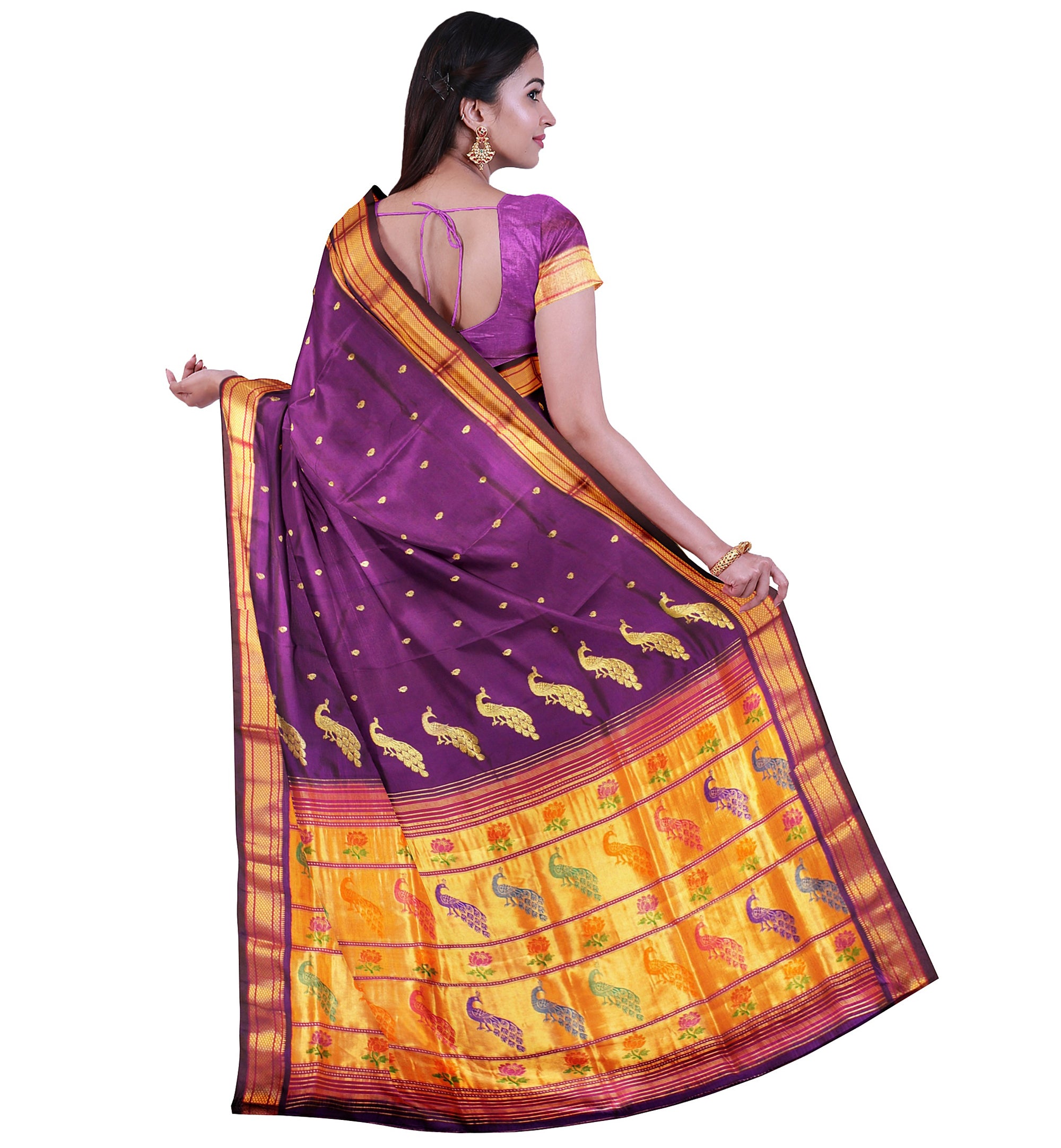 Pure Silk Paithani In Purple